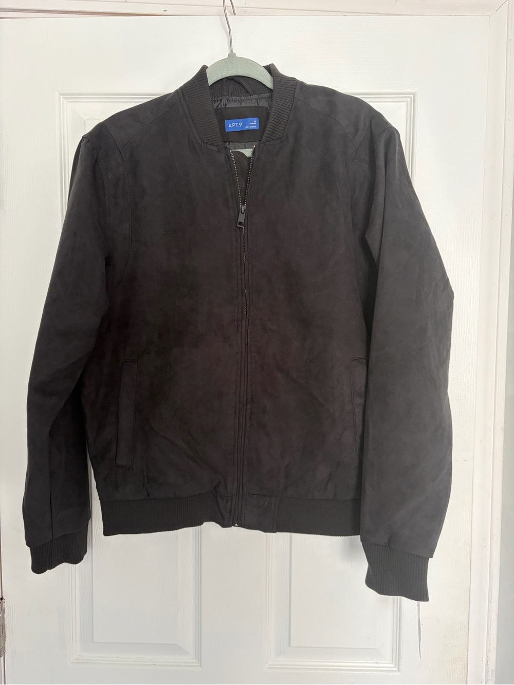 NWT Apt. 9 Men’s Black Faux Suede Bomber Jacket